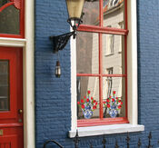 Flat Flowers Delftsblauw rode tulp van Flat Flowers